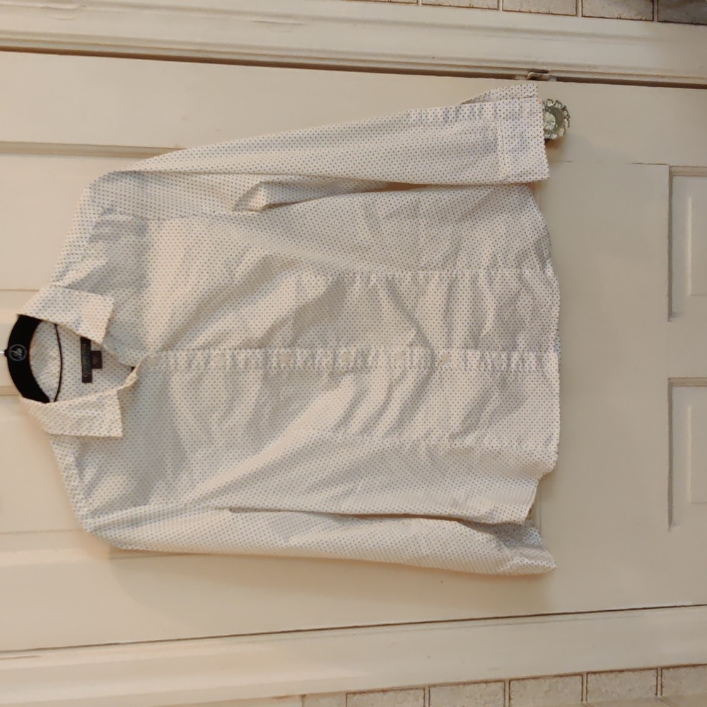 Covington Essentials White Blouse With Black Polk… - image 1